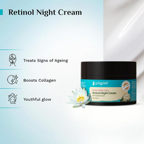 Pilgrim Retinol Night Cream with Vitamin C & Hyaluronic Acid - 50g - Image 3