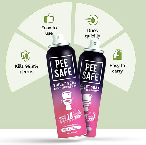 Pee Safe Toilet Seat Sanitizer Spray - Floral Fragrance, 75ml - Image 6