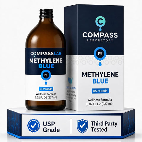 COMPASS LABORATORY Methylene Blue 1% Liquid - USP Grade, 237ml