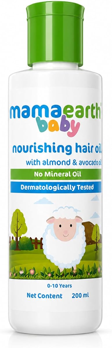 Mamaearth Nourishing Baby Hair Oil - Almond, Avocado & Coconut Blend, 200ml