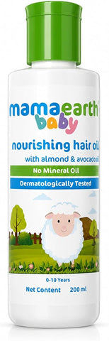 Mamaearth Nourishing Baby Hair Oil - Almond, Avocado & Coconut Blend, 200ml