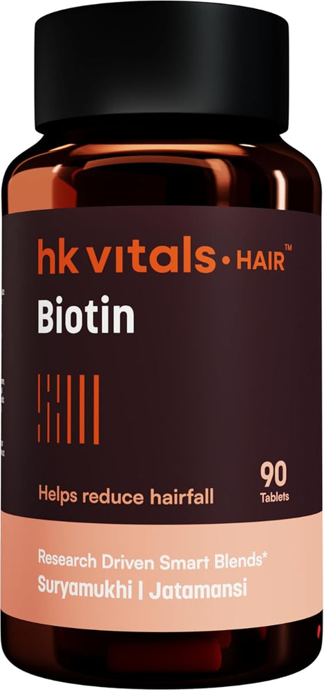 HK Vitals Biotin Tablets - Vitamin B7 Supplement for Hair, Skin & Nails, 90 Count