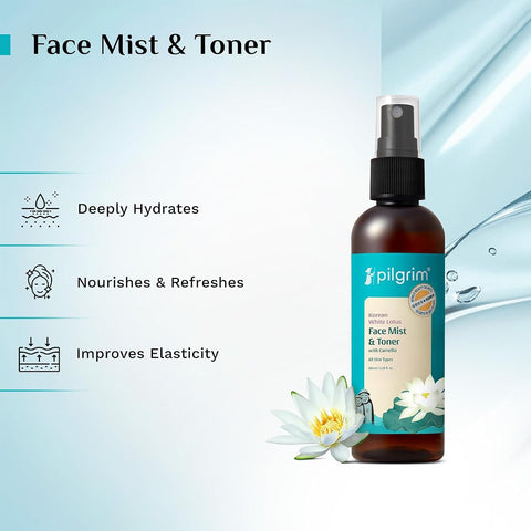Pilgrim Korean Beauty White Lotus Face Mist & Toner - Alcohol-Free, 100ml - Image 3
