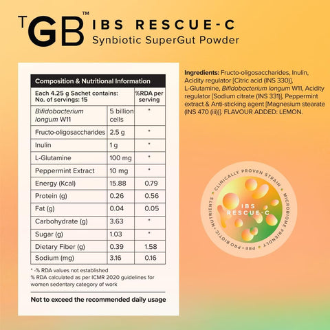 The Good Bug IBS Rescue C Synbiotic SuperGut Powder - 15 Day Pack - Image 6