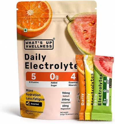 What's Up Daily Electrolytes - Zero Sugar, Assorted Flavours - 15 Sachets