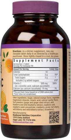 Bluebonnet EarthSweet Chewable Vitamin C 500mg Tablets - Vegan, Gluten-Free - 90 Count - Image 2