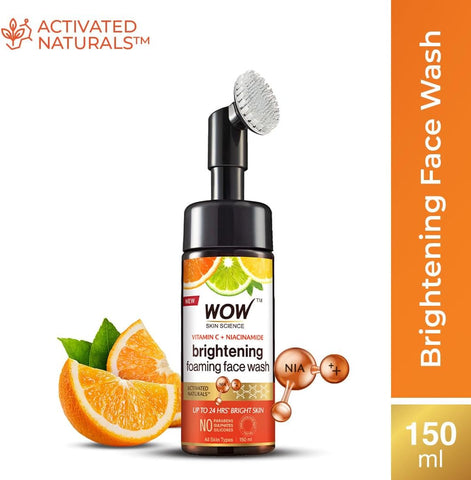 Wow Skin Science Vitamin C Foaming Face Wash with Brush - 150ml - Image 3