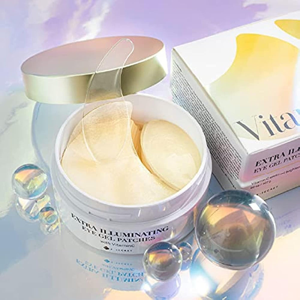 K-SECRET SEOUL 1988 Extra Illuminating Eye Gel Patches with Vitamin C - Under Eye Masks, Pack of 10