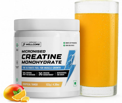 Wellcore Creatine Monohydrate Powder - Tropical Tango, 122g