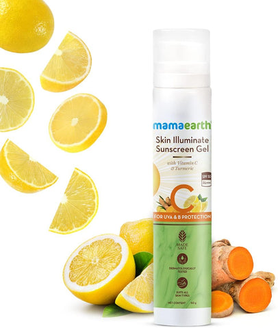 Mamaearth Skin Illuminate Sunscreen Gel with Turmeric, Aloe Vera & Vitamin C - SPF 50, 50g - Image 2