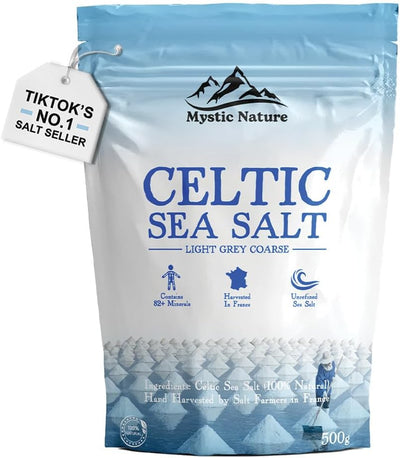 Mystic Nature Celtic Sea Salt - 100% Natural Unrefined, 500g