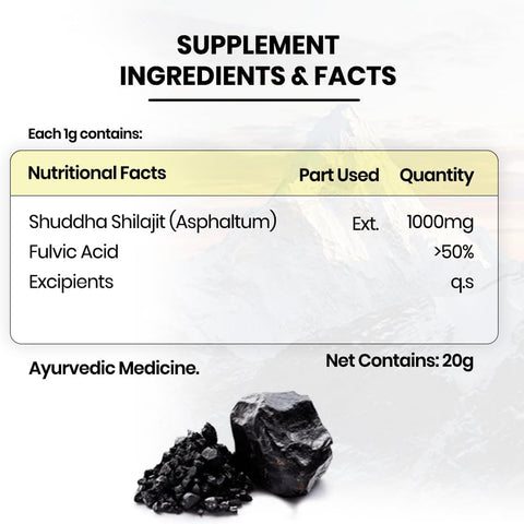 Himalayan Organics Pure Shilajit Resin with Fulvic Acid - 20g - Image 2