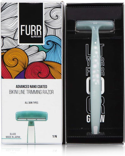 Pee Safe FURR Bikini Line Razor - Compact Design, Chromium & PTFE - 1 Unit