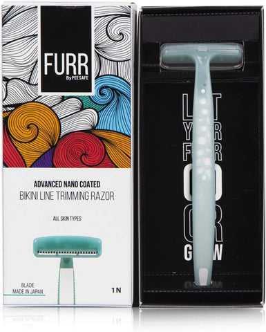 Pee Safe FURR Bikini Line Razor - Compact Design, Chromium & PTFE - 1 Unit