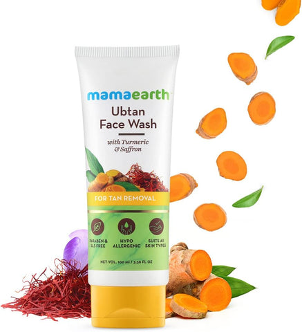 Mamaearth Ubtan Face Wash - Turmeric & Saffron, For Tan Removal - 100ml - Image 2
