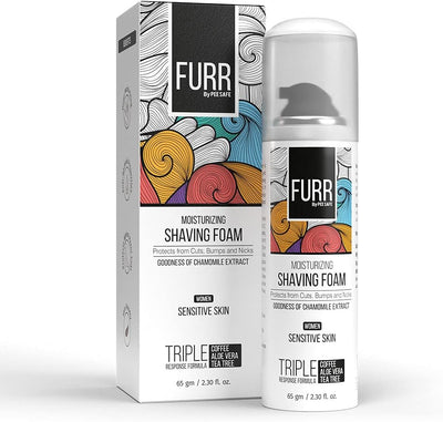 Pee Safe FURR Moisturising Shaving Foam for Men with Aloe Vera & Tea Tree Oil - 65g