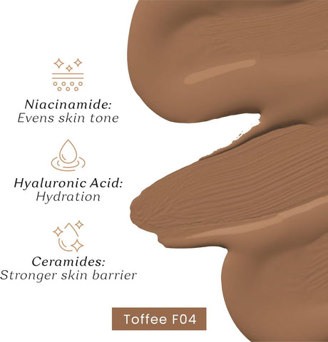 Color Cupid Foundation with Hyaluronic Acid - Toffee F04, 30ml - Image 5