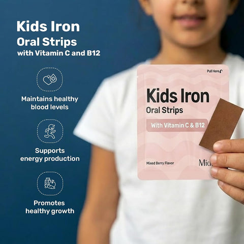 Miduty Kids Iron Strips - Iron + Vitamins C & B12 - 30 Oral Strips - Image 4