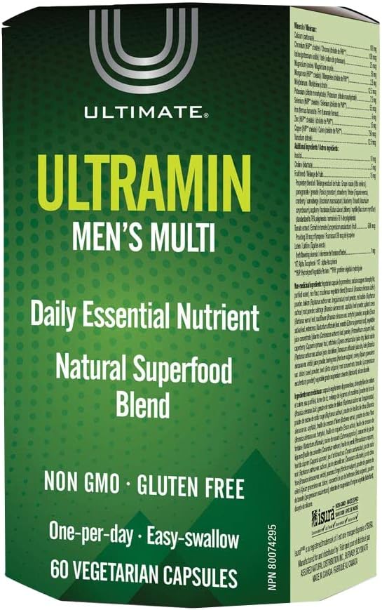 Ultimate Ultramin Men's Multivitamin - Non-GMO, Vegetarian Capsules - 60 Count