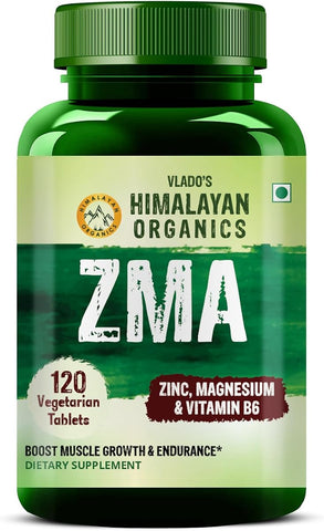 Himalayan Organics ZMA Tablets - Zinc, Magnesium & Vitamin B6 - 120 Count