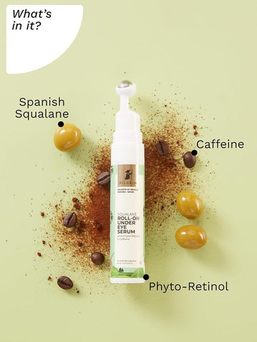Pilgrim Squalane Under Eye Roll-On Serum with Phyto-Retinol & Caffeine - 15ml - Image 3
