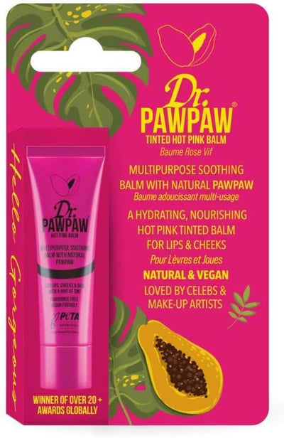 Dr. Pawpaw Hot Pink Balm for Lips and Skin - Tinted, Natural Ingredients - 10ml