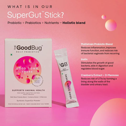 The Good Bug Good Down There Synbiotic SuperGut Powder - 2.5 Billion CFU, 15 Days Pack - Image 3