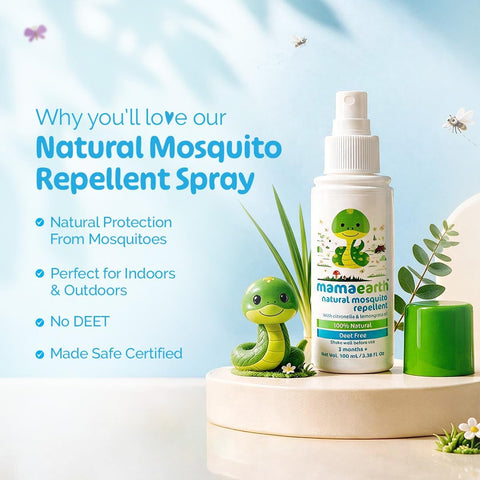 Mamaearth Natural Mosquito Repellent Spray - DEET-Free, Citronella & Peppermint Oil Formula, 100 ml - Image 3