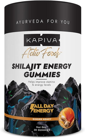 Kapiva Himalayan Shilajit Gummies - Ginger Honey Flavour, 225mg Shilajit per Gummy, 30 Count