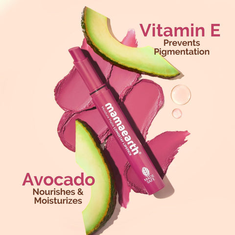 Mamaearth Moisture Matte Lipstick with Avocado & Vitamin E - Candyfloss Pink, 2g - Image 4