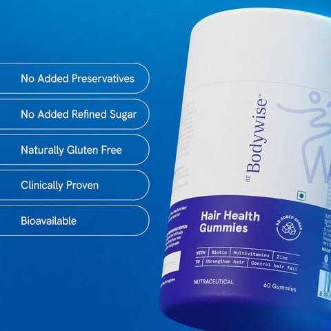 Be Bodywise Vegan Biotin Hair Gummies - Sugar-Free, 60-Day Pack - Image 5