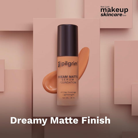 Pilgrim Serum Liquid Foundation - Rich Caramel, Matte & Poreless, 30ml - Image 3