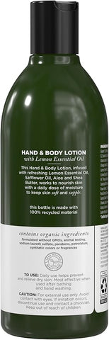 Avalon Organics Hand & Body Lotion, Refreshing Lemon, 354 Ml 12Oz