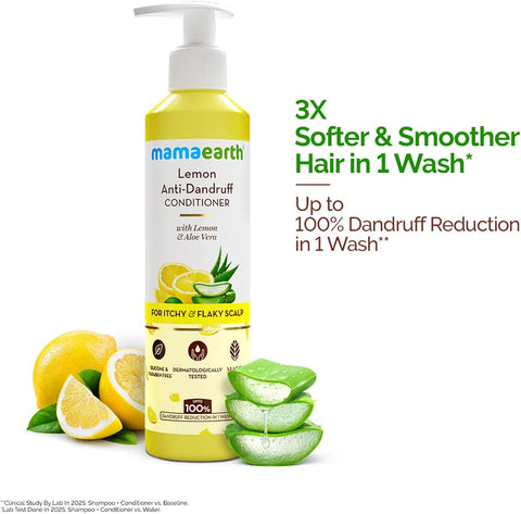 Mamaearth Lemon Anti-Dandruff Conditioner with Lemon & Ginger - 250ml - Image 3