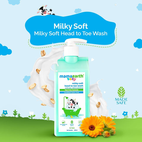Mamaearth Baby Milky Soft 2-in-1 Body Wash & Shampoo - 400ml - Image 2