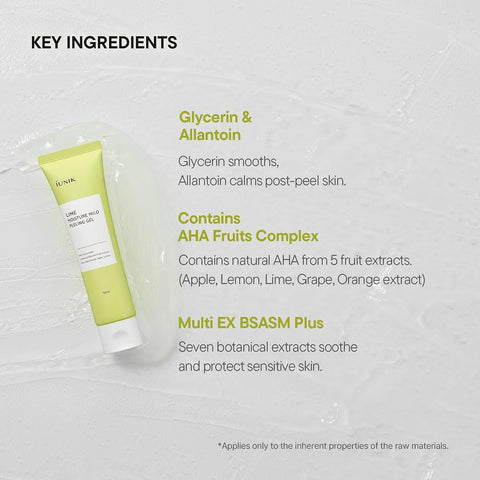 iUNIK Lime Moisture Mild Peeling Gel with AHA Fruit Complex - 90ml - Image 3