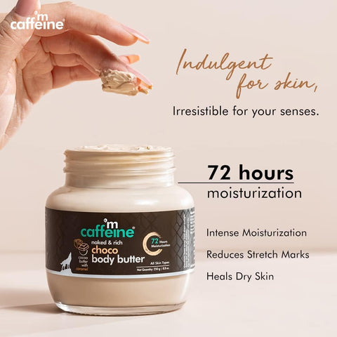mCaffeine Choco Body Butter - Intense Moisturization, Cocoa Butter - 250g - Image 3