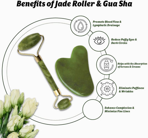 GHC Saturn Jade Roller & Gua Sha Tool - Natural Himalayan Stone, 105g - Image 2