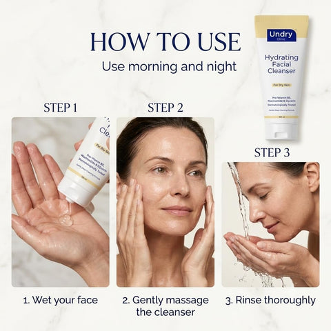 Undry Hydrating Facial Cleanser with Niacinamide & Pro-Vitamin B5 - 100 ml - Image 8