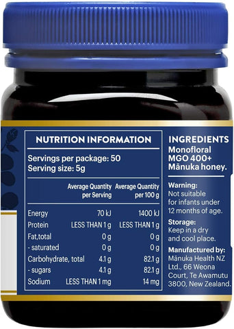 Manuka Health MGO 400+ UMF 13+ Manuka Honey - 250g - Image 2