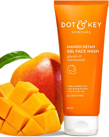 Dot & Key Face Cleanser - Mango Detan Gel with Glycolic & Niacinamide, 100ml