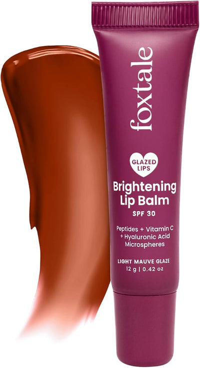 Foxtale Brightening Lip Balm with Vitamin C & Peptides - SPF 30, Light Mauve Glaze, 12g