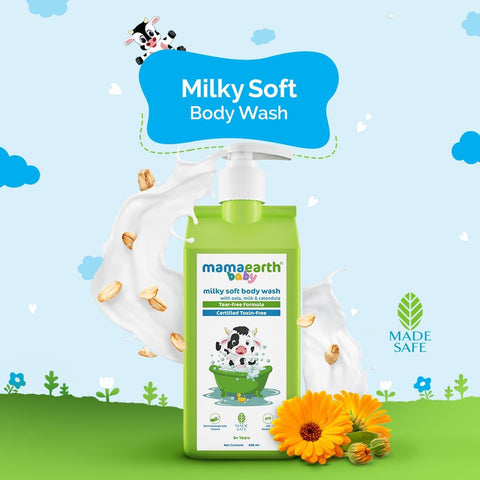 Mamaearth Milky Soft Baby Body Wash with Oats, Milk & Calendula - 400ml - Image 2