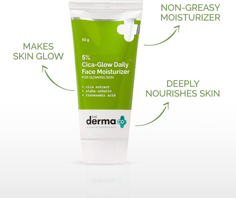 The Derma Co 5% Cica-Glow Daily Face Moisturizer with Alpha Arbutin & Tranexamic Acid, 50ml - Image 3