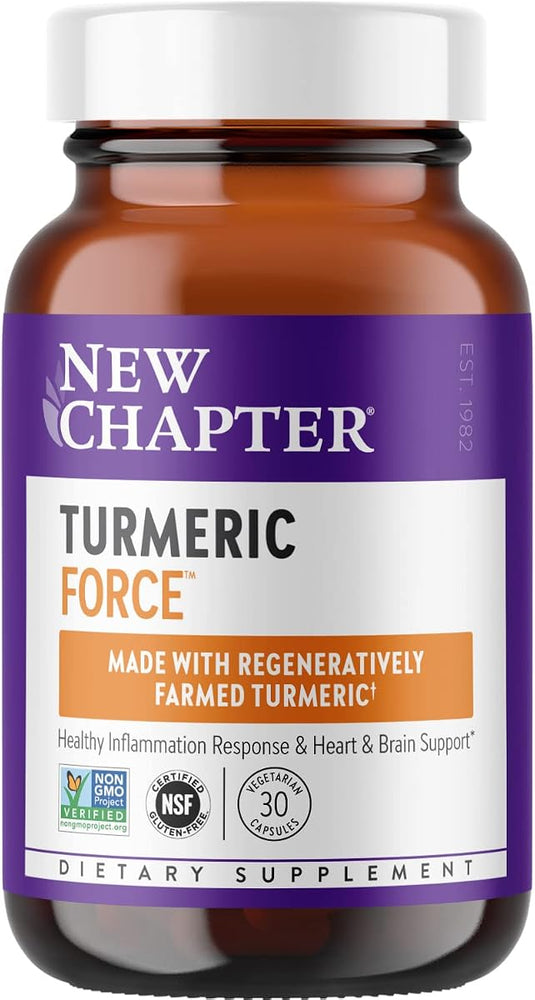 New Chapter Herbal & Ayurvedic Turmeric Force - 30 Vegetarian Capsules