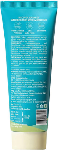 Pilgrim Squalane Ultra Matte Cream Sunscreen SPF 50 PA+++ - 50g - Image 7