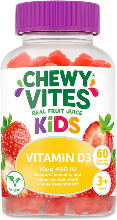 Chewy Vites Kids Vitamin D3 Gummies - Vegan, 400 IU, 60 Count