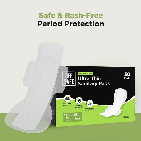 Pee Safe Ultra Thin Sanitary Pads XXL - Cottony Soft, Gel Lock - 2 Pack - Image 8