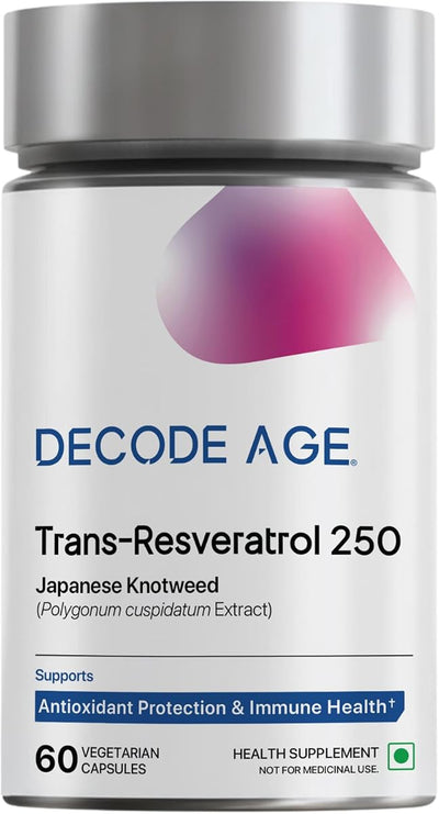 Decodeage Trans-Resveratrol 250mg Veg Capsules - 60 Count