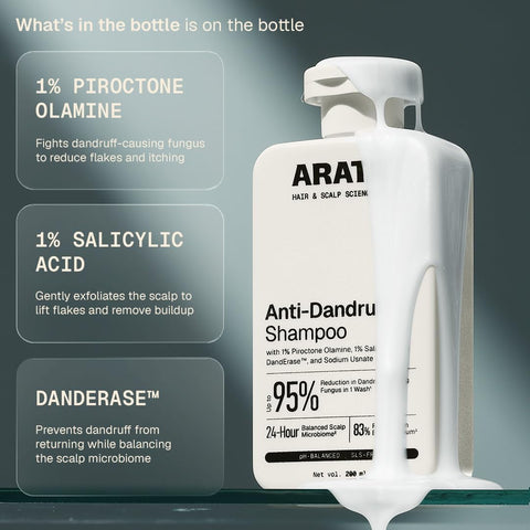 Arata Anti Dandruff Shampoo with Piroctone Olamine & Tea Tree - 200 ml - Image 4